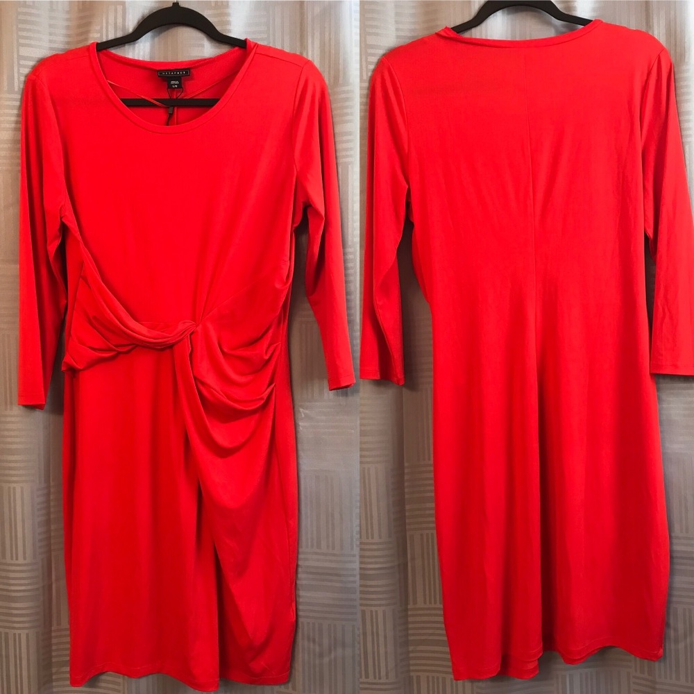 Metaphor Orange Twist Midi Dress